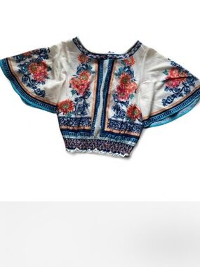 🌼HP🌼 NWOT Jealous Tomato- Floral Crop Top, SIZE: XS